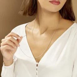 Chaîne Claudine Maille Forçat Argent Blanc