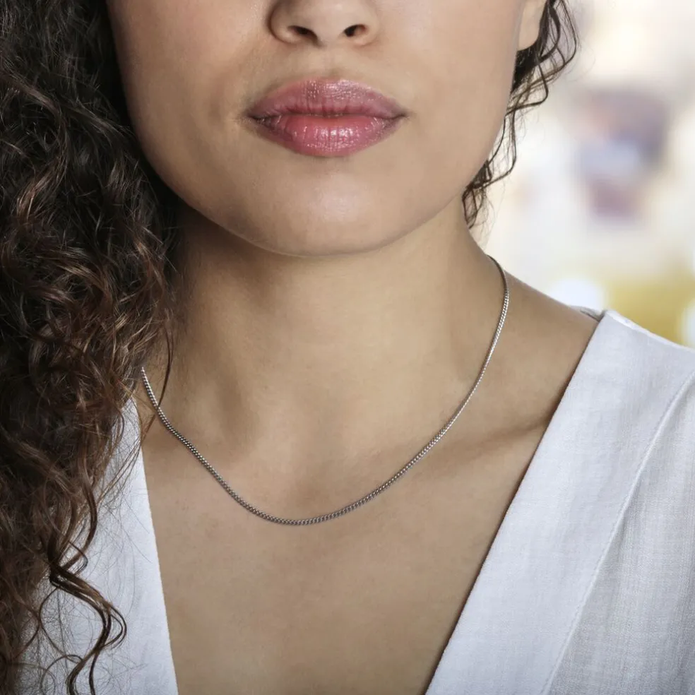 Chaîne Clementine Argent Blanc