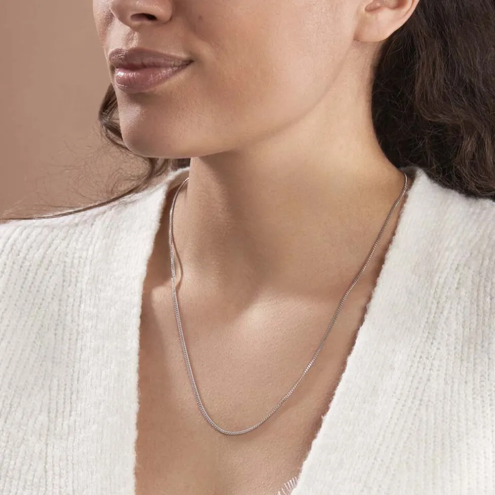 Chaîne Clementine Argent Blanc