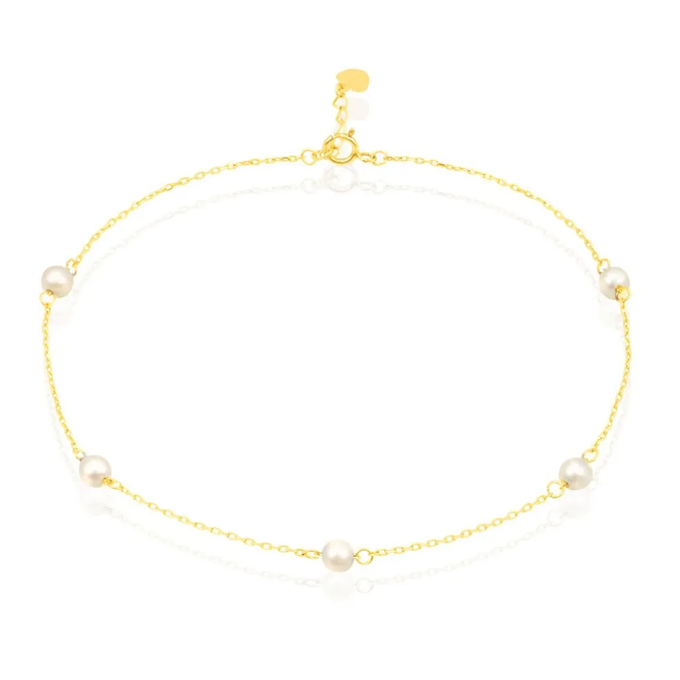 Chaîne De Cheville Akif Or Jaune Perle De Culture