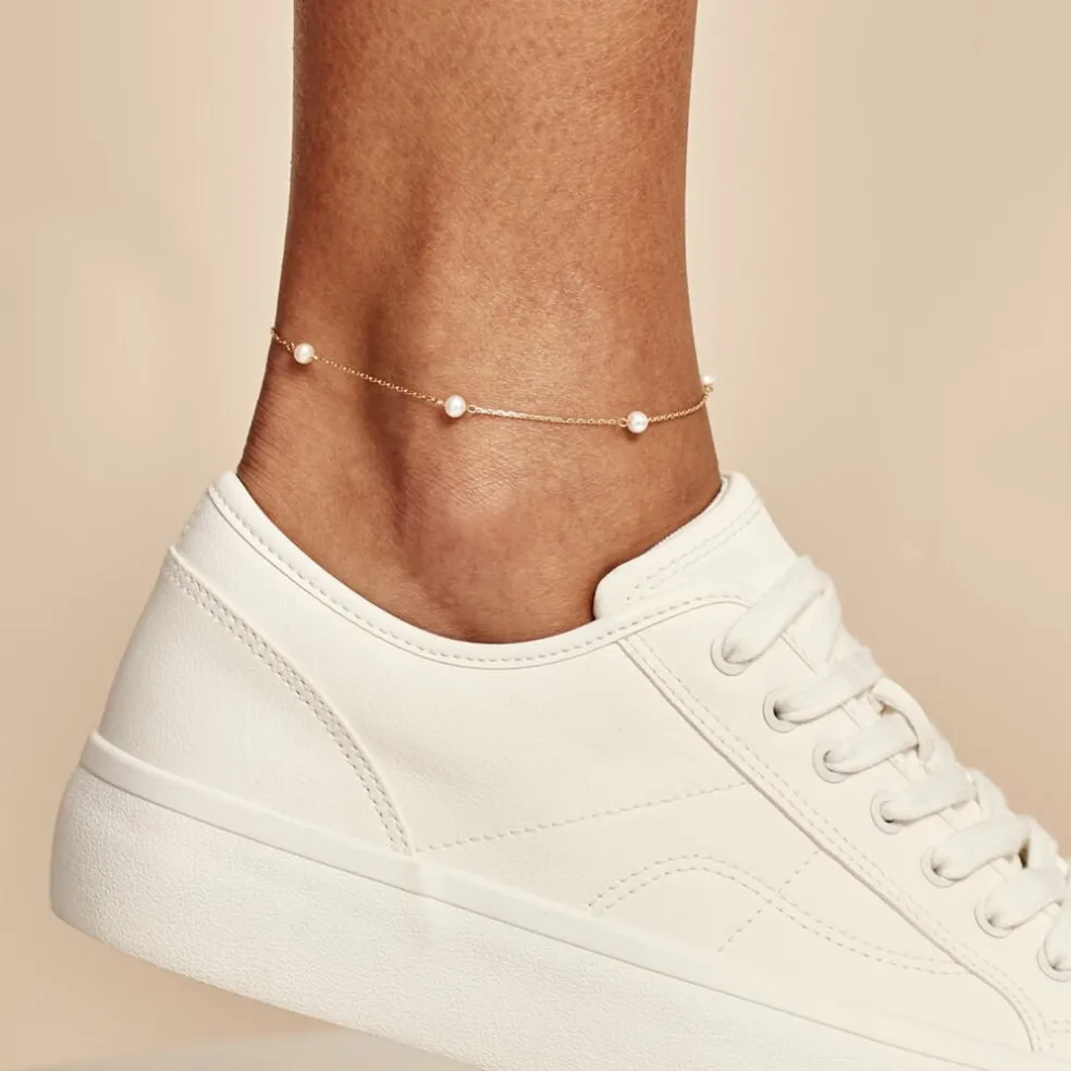 Chaîne De Cheville Akif Or Jaune Perle De Culture