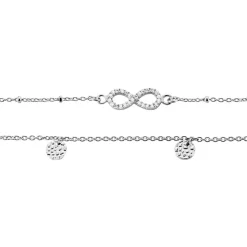 Chaîne De Cheville Argent Blanc Roschen Oxydes De Zirconium