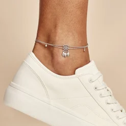 Chaîne De Cheville Argent Blanc Tangui Oxydes De Zirconium