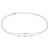 Chaîne De Cheville Aurelio Argent Blanc Oxyde De Zirconium