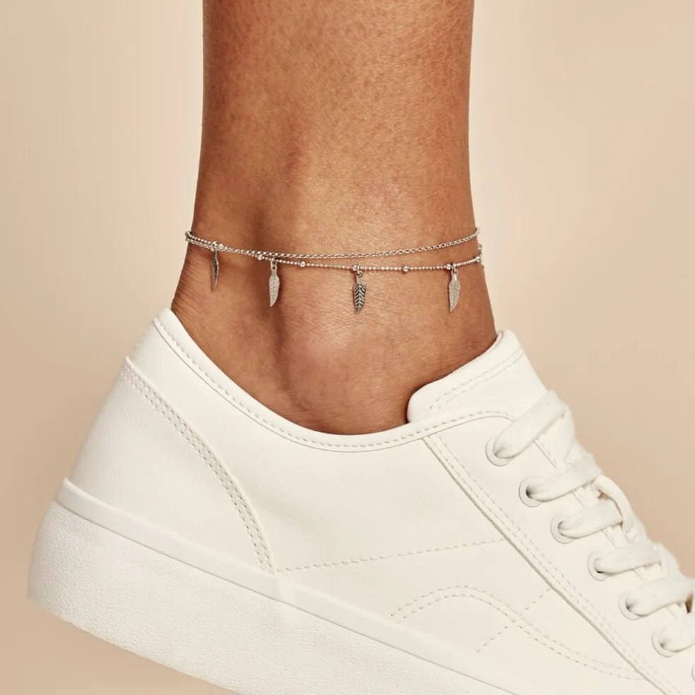 Chaîne De Cheville Azou Argent Blanc