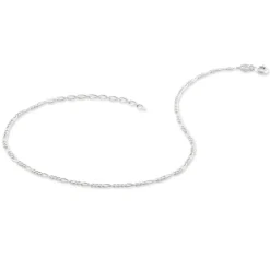 Chaîne De Cheville Cleona Maille Alternee 1/3 Argent Blanc