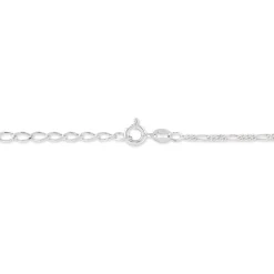 Chaîne De Cheville Cleona Maille Alternee 1/3 Argent Blanc