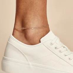 Chaîne De Cheville Daria Argent Rose