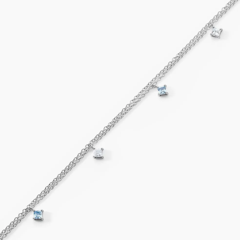 Chaîne De Cheville Heidi Argent Blanc Oxyde De Zirconium