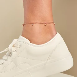 Chaîne De Cheville Heidi Argent Rose Oxyde De Zirconium