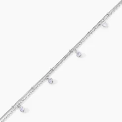 Chaîne De Cheville Heidi Argent Blanc Oxyde De Zirconium