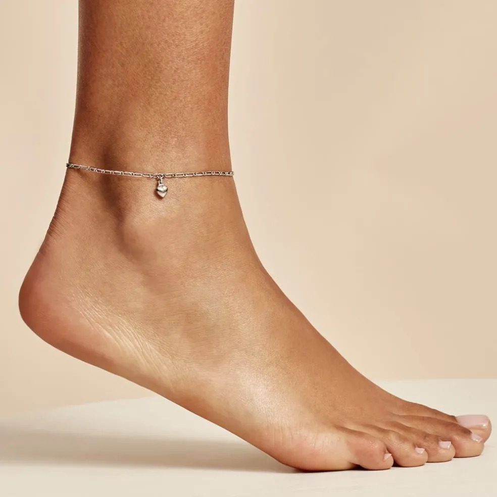 Chaîne De Cheville Laurelyn Maille Alternee 1/1 Argent Blanc