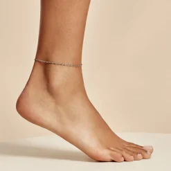 Chaîne De Cheville Laurelyn Maille Alternee 1/1 Argent Blanc