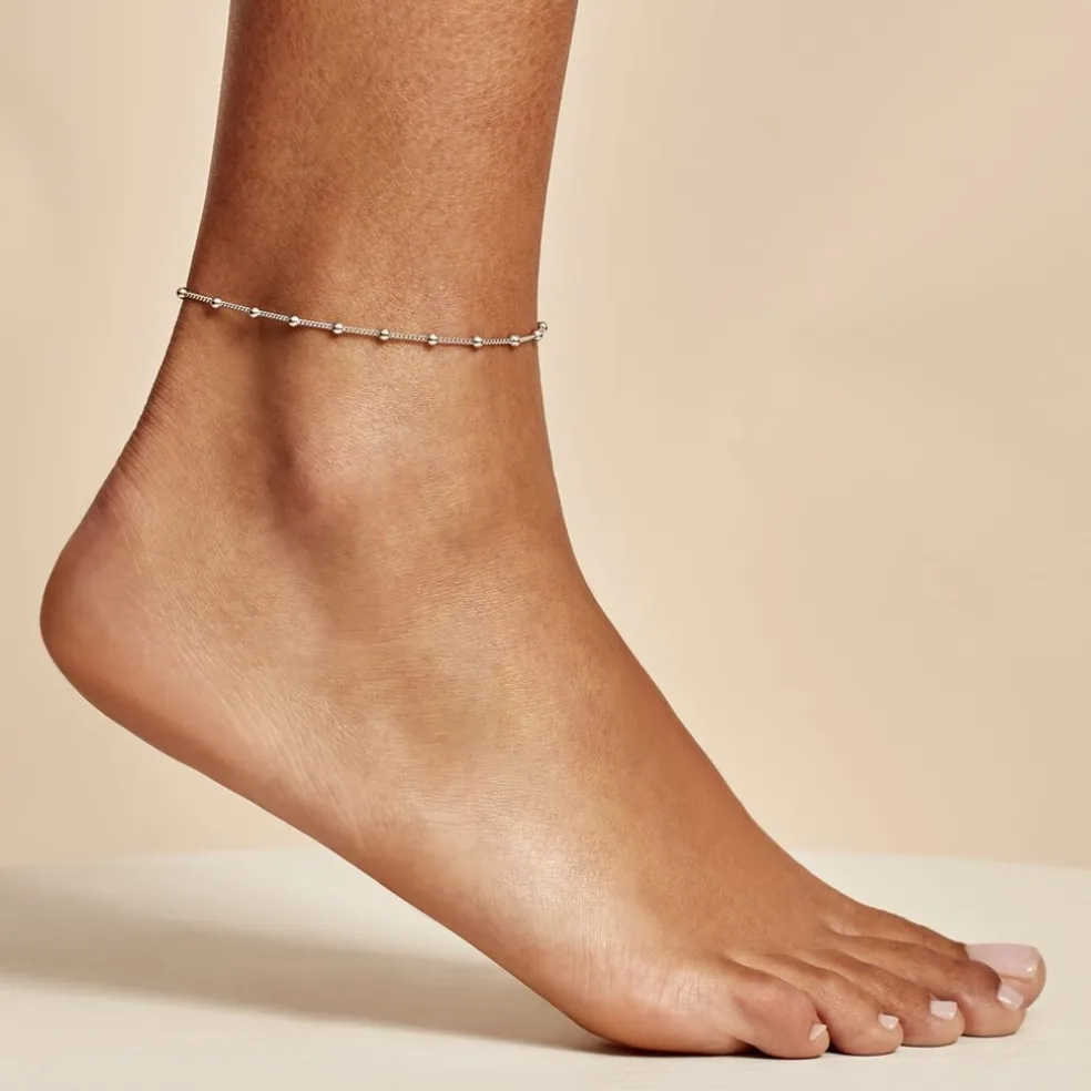 Chaîne De Cheville Minia Argent Blanc