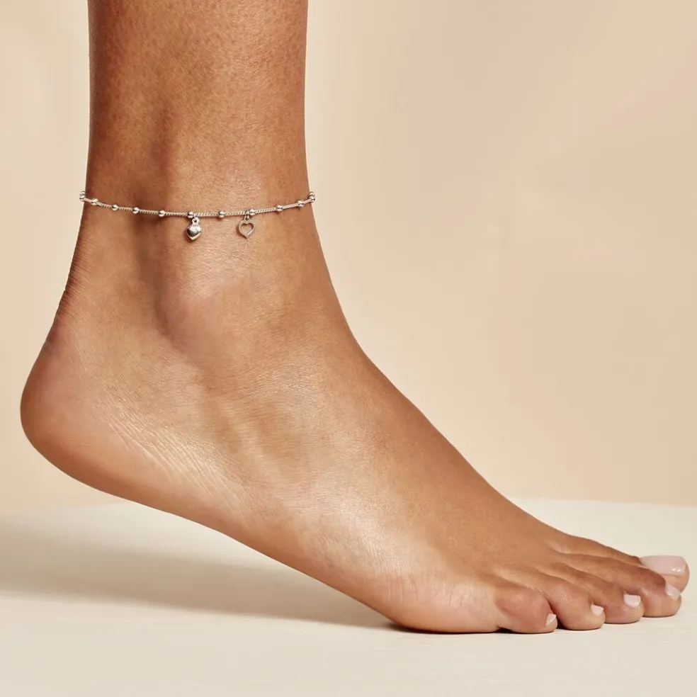 Chaîne De Cheville Minia Argent Blanc