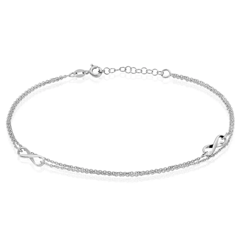 Chaîne De Cheville Noelle Argent Blanc