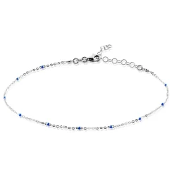 Chaîne De Cheville Sherie Argent Blanc