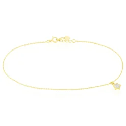 Chaîne De Cheville Valentiane Or Jaune Oxyde De Zirconium