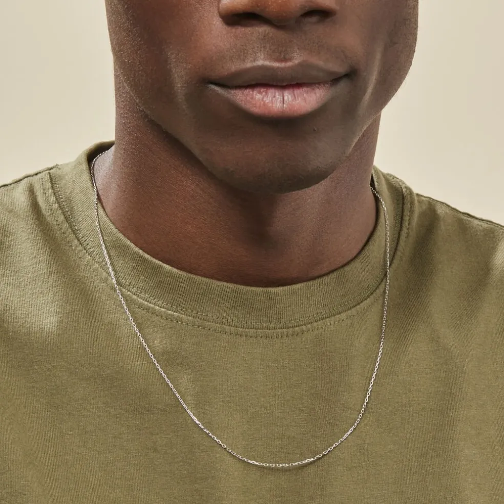 Chaîne Igoa Maille Forçat Diamantee Or Blanc