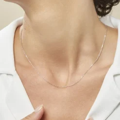 Chaîne Igoa Maille Forçat Diamantee Or Blanc