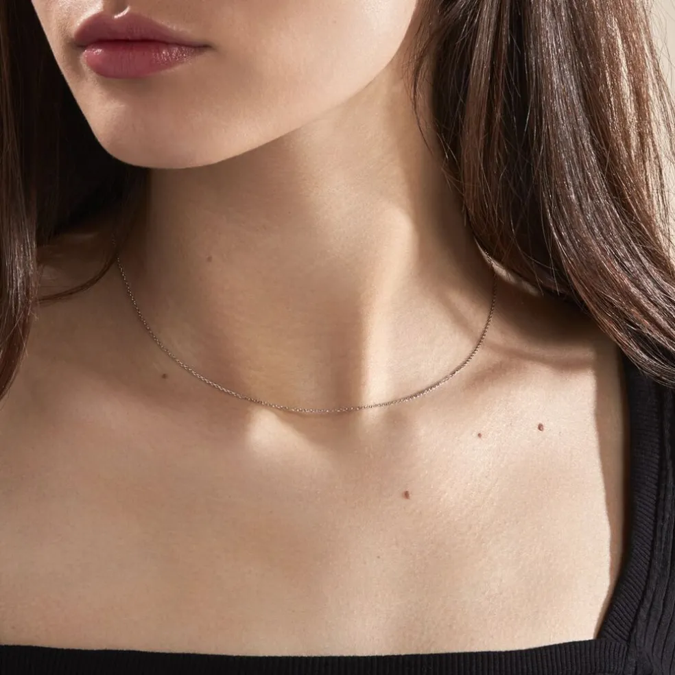 Chaîne Igoa Maille Forçat Diamantee Or Blanc