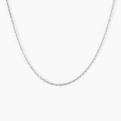 Chaîne Igoa Maille Forçat Diamantee Or Blanc