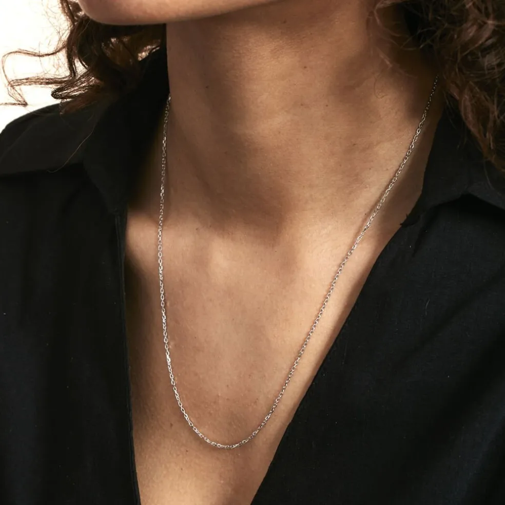 Chaîne Igoa Maille Forçat Diamantee Or Blanc