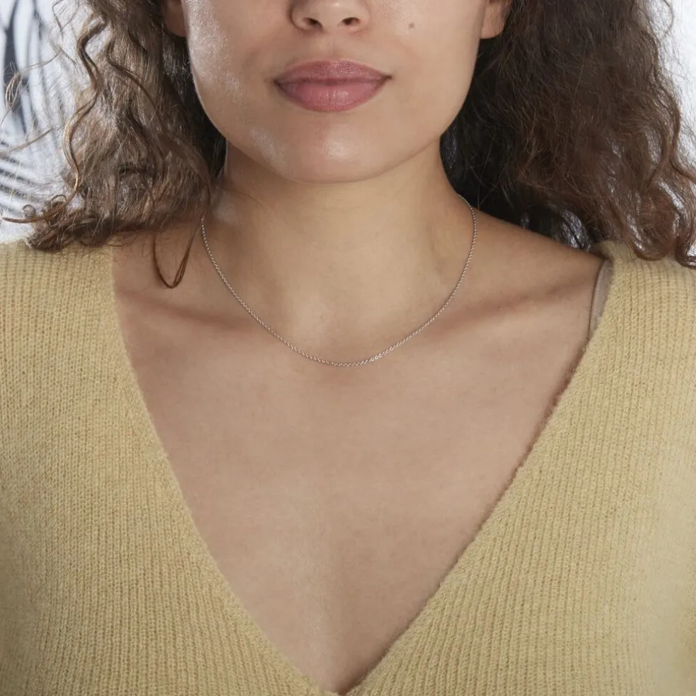 Chaîne Ilda Maille Forçat Limee Or Blanc