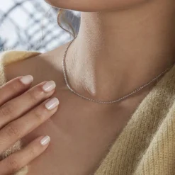 Chaîne Ilda Maille Forçat Limee Or Blanc