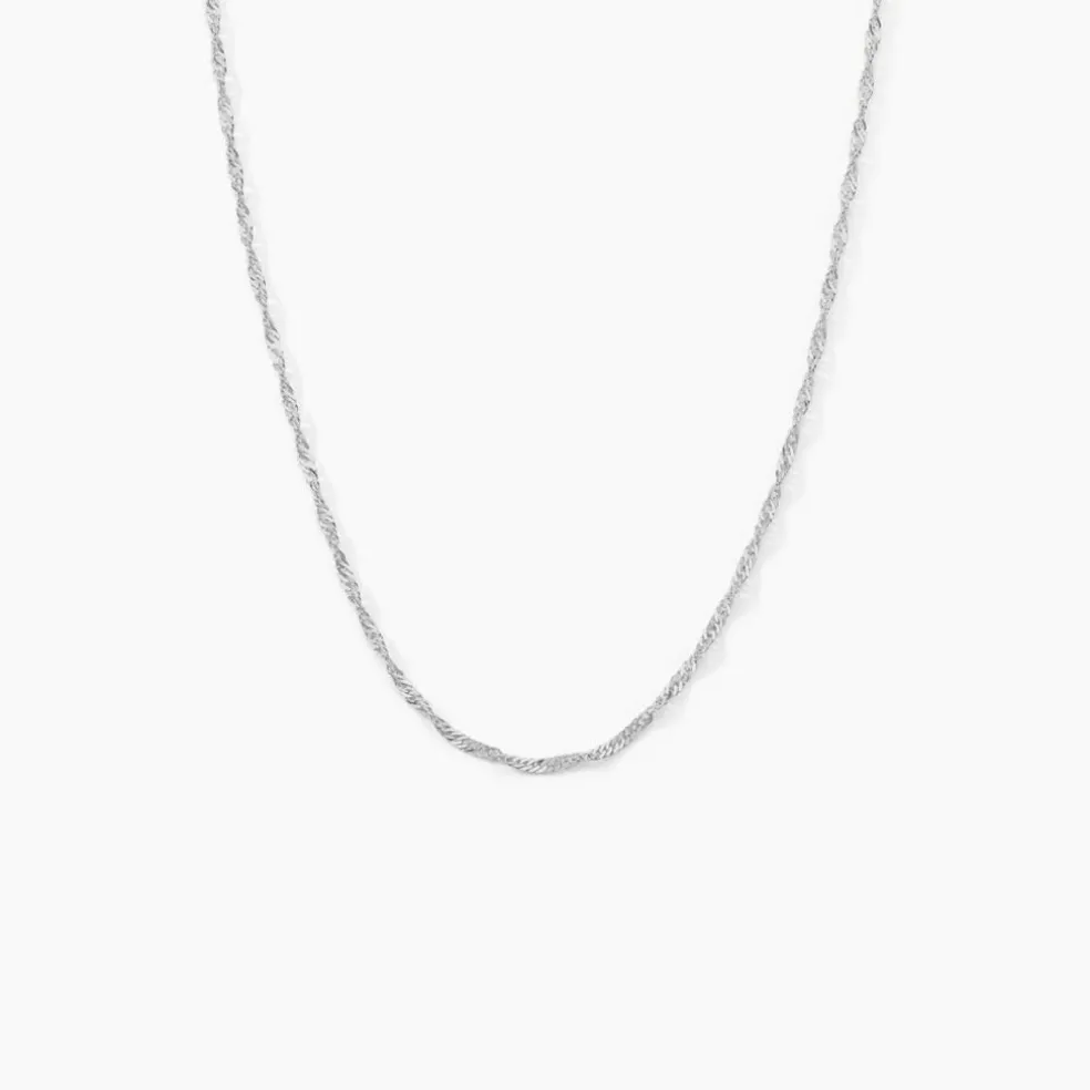 Chaîne Imanie Maille Singapour Or Blanc