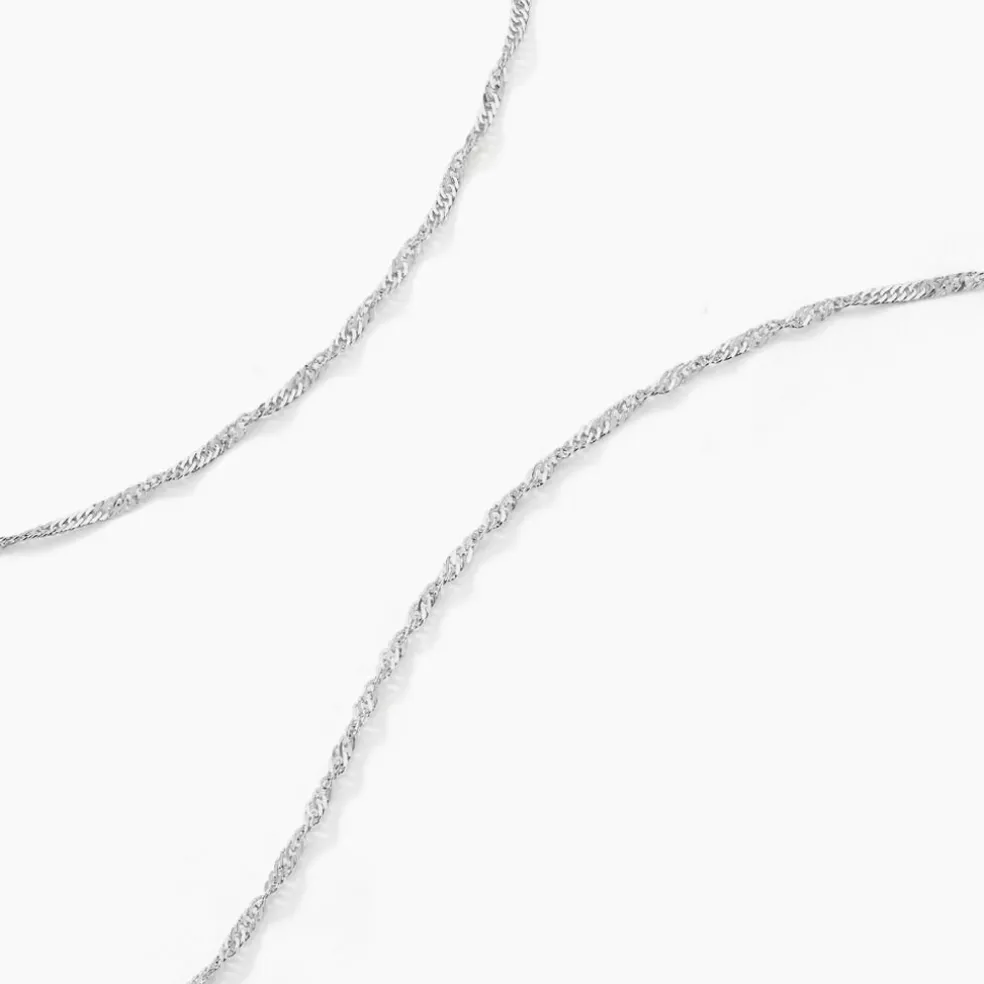 Chaîne Imanie Maille Singapour Or Blanc