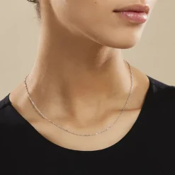 Chaîne Imanie Maille Singapour Or Blanc