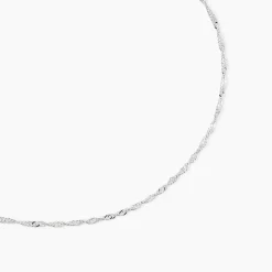 Chaîne Imanie Maille Singapour Or Blanc