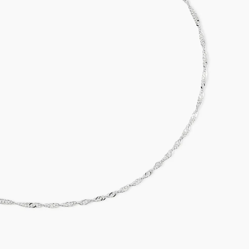 Chaîne Imanie Maille Singapour Or Blanc