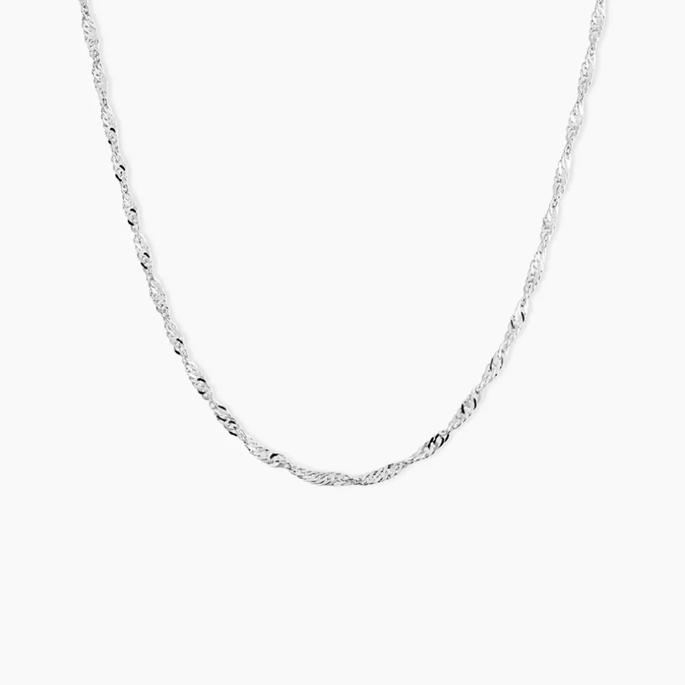 Chaîne Imanie Maille Singapour Or Blanc