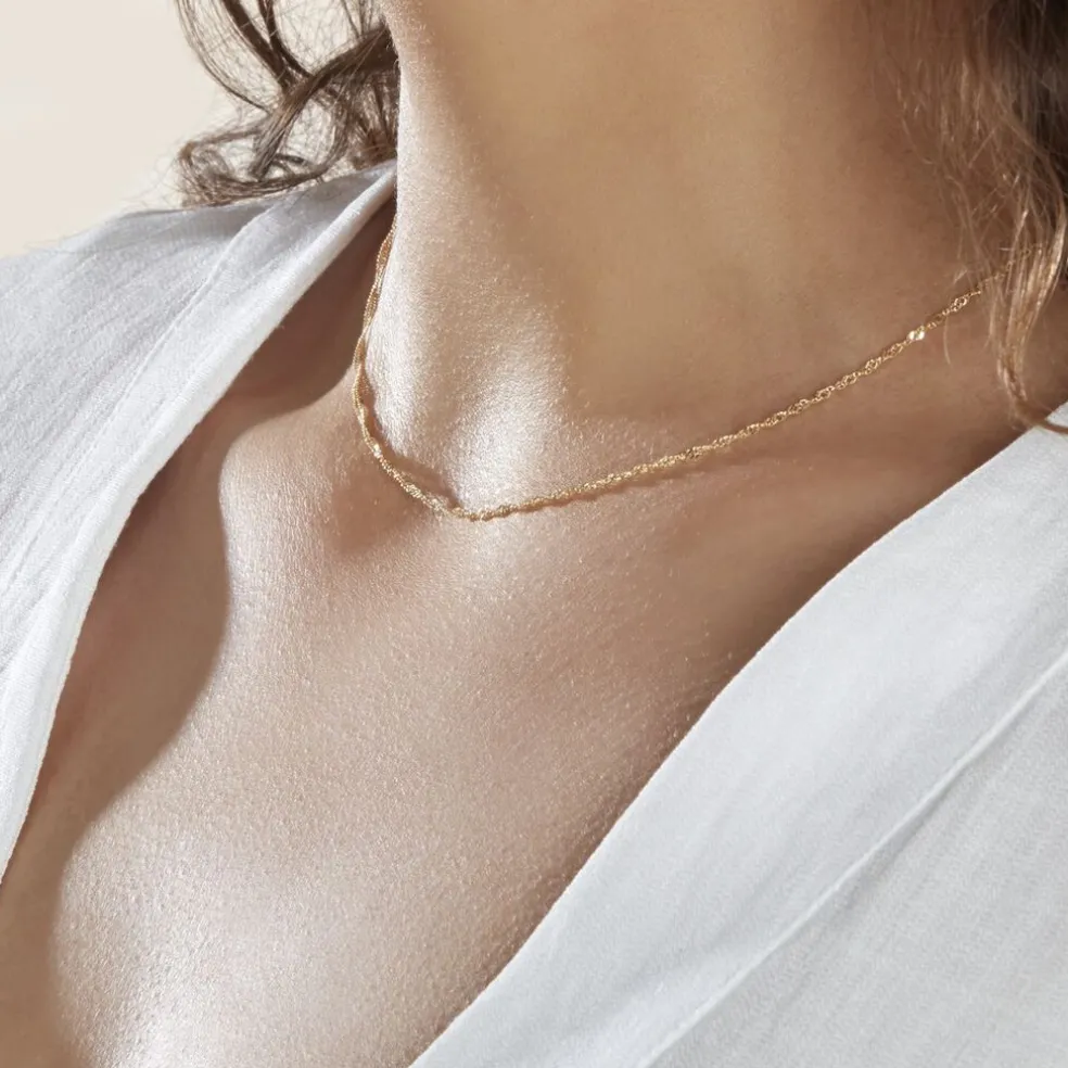 Chaîne Imanie Maille Singapour Or Jaune