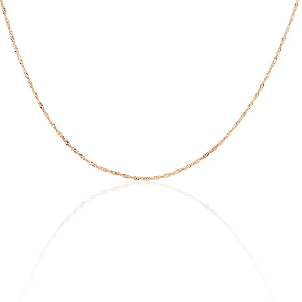 Chaîne Imanie Maille Singapour Or Rose