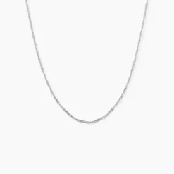 Chaîne Imanie Maille Singapour Or Blanc