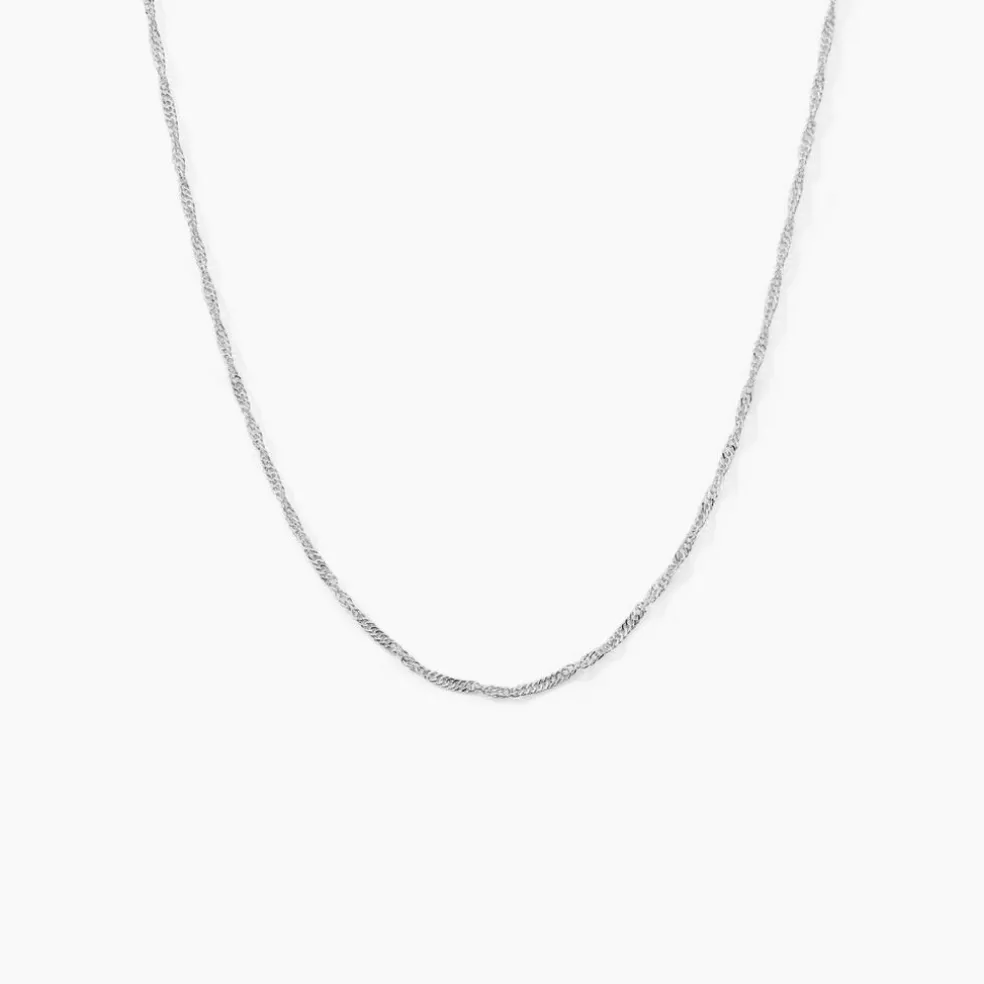 Chaîne Imanie Maille Singapour Or Blanc