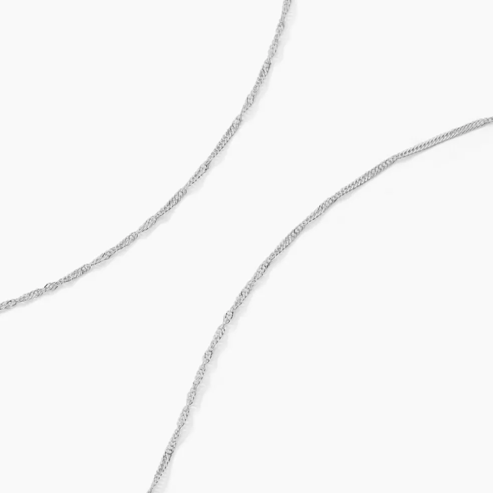 Chaîne Imanie Maille Singapour Or Blanc