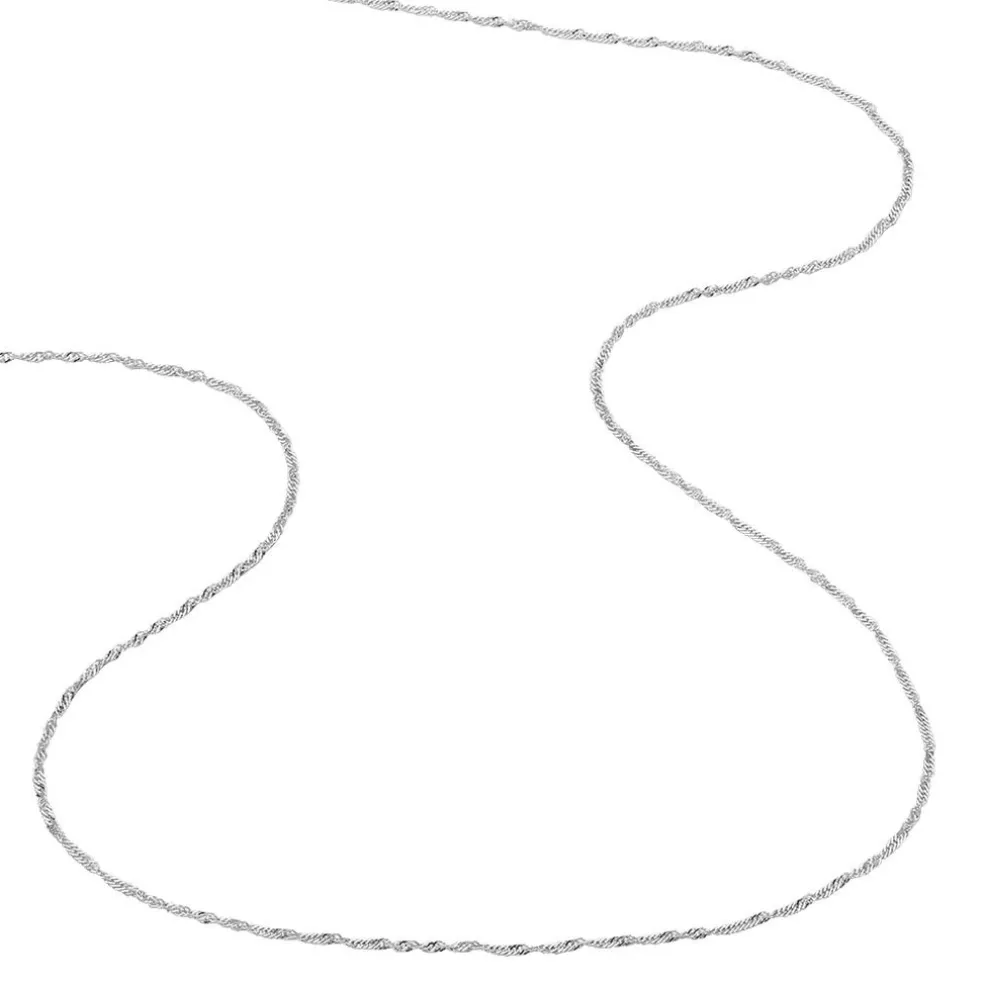 Chaîne Imanie Maille Singapour Or Blanc