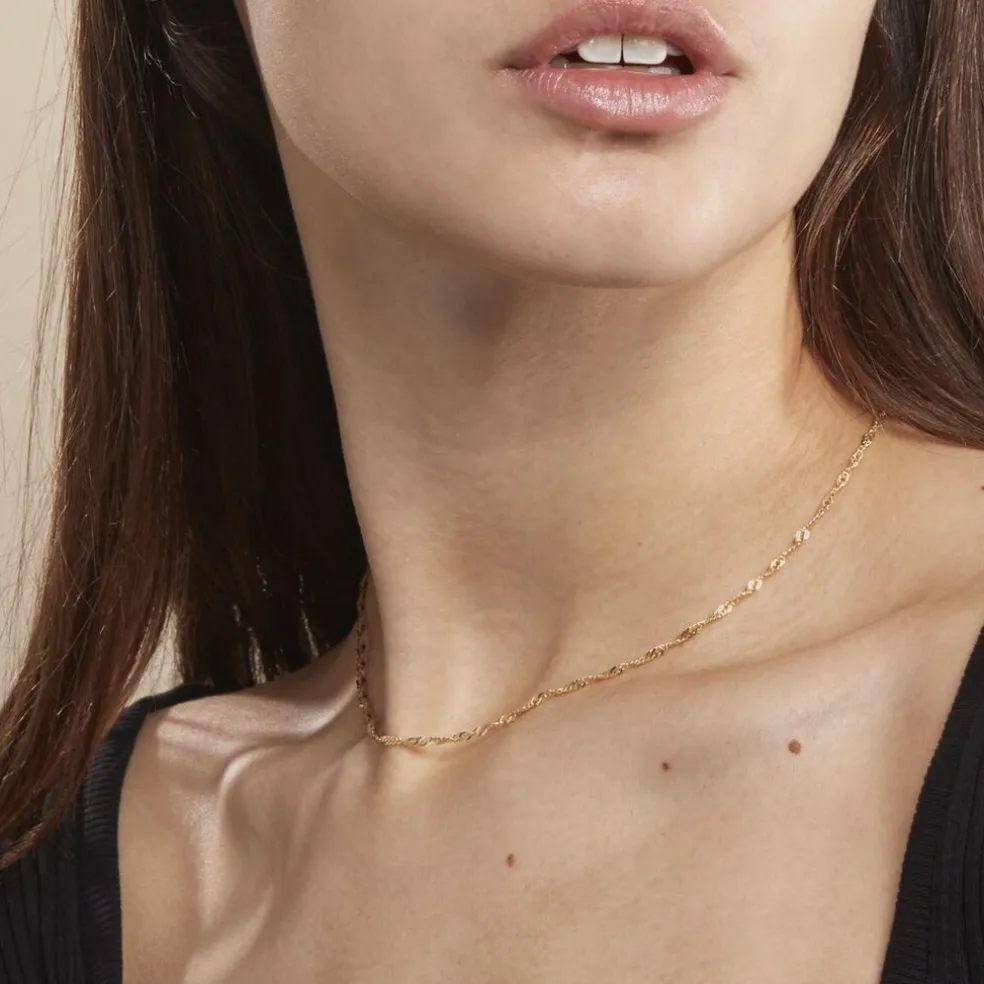 Chaîne Imanie Maille Singapour Or Jaune
