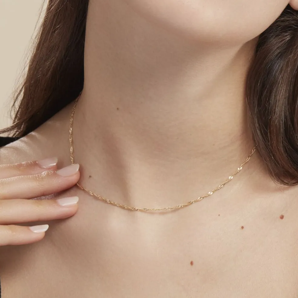 Chaîne Imanie Maille Singapour Or Jaune