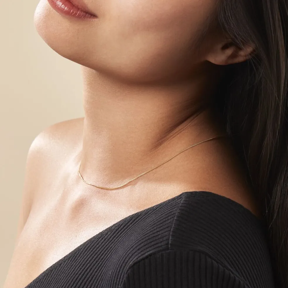 Chaîne Ixia Maille Gourmette Diamantee Or Jaune