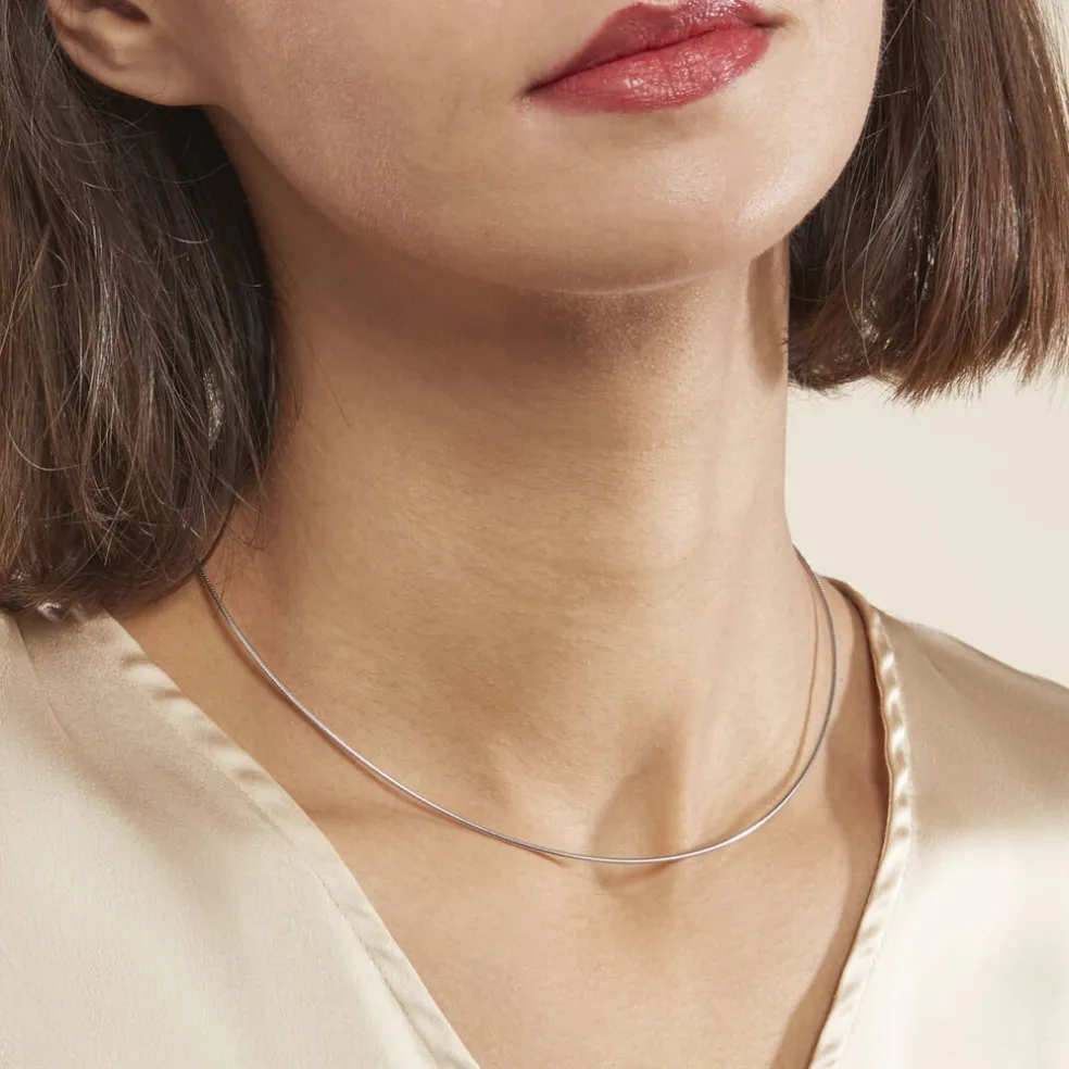 Chaîne Kassie Maille Omega Argent Blanc