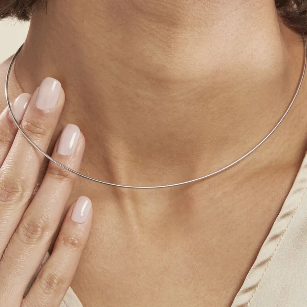 Chaîne Kassie Maille Omega Argent Blanc