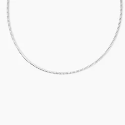 Chaîne Kassie Maille Omega Argent Blanc