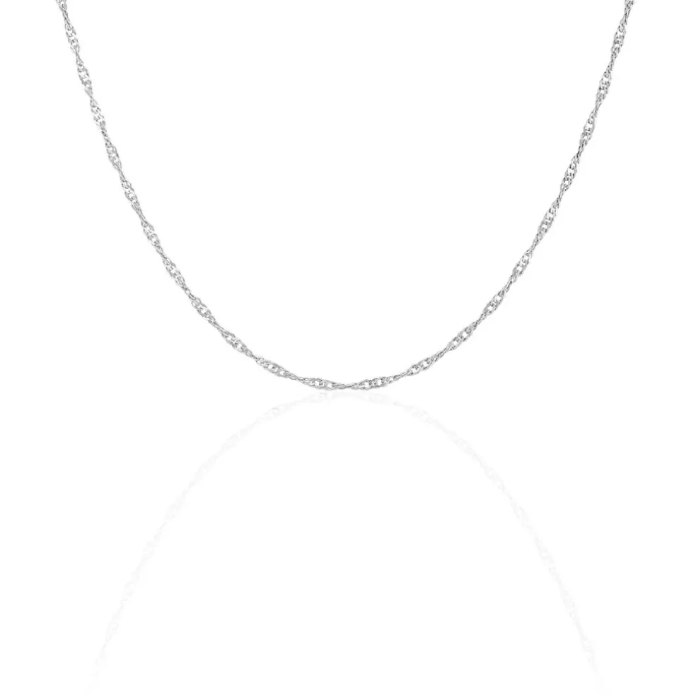 Chaîne Leliana Maille Singapour Or Blanc