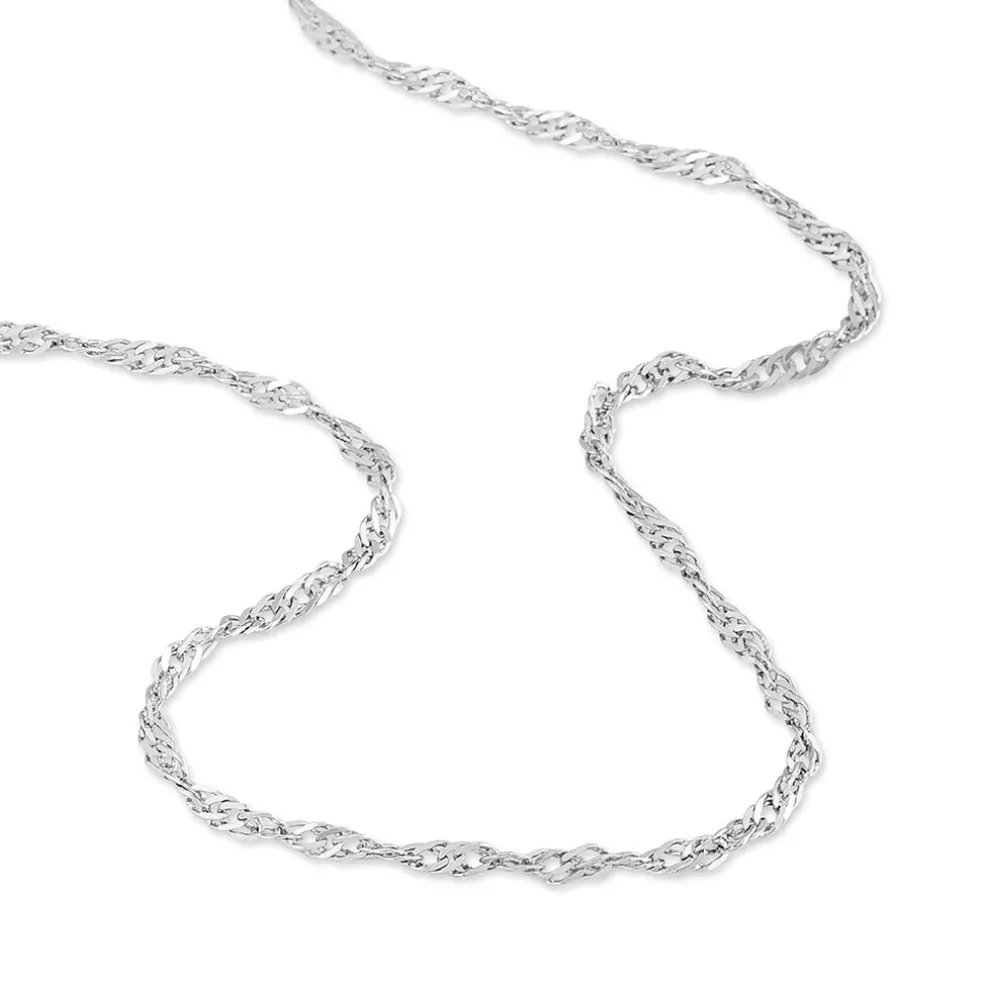 Chaîne Leliana Maille Singapour Or Blanc