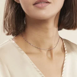 Chaîne Leliana Maille Singapour Or Blanc